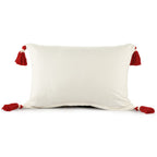 16" X 24" Red And White Lumbar Christmas Christmas Tree Plaid Cotton Throw Pillow Cover