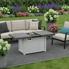 50000 BTU 45" Gray Aluminum Propane Rectangular Fire Pit With Cover