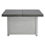 50000 BTU 45" Gray Aluminum Propane Rectangular Fire Pit With Cover