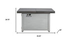 50000 BTU 45" Gray Aluminum Propane Rectangular Fire Pit With Cover