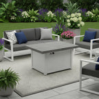 50000 BTU 45" Gray Aluminum Propane Rectangular Fire Pit With Cover
