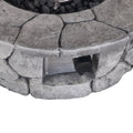 40000 BTU 28" Gray Steel Propane Round Fire Pit With Cover