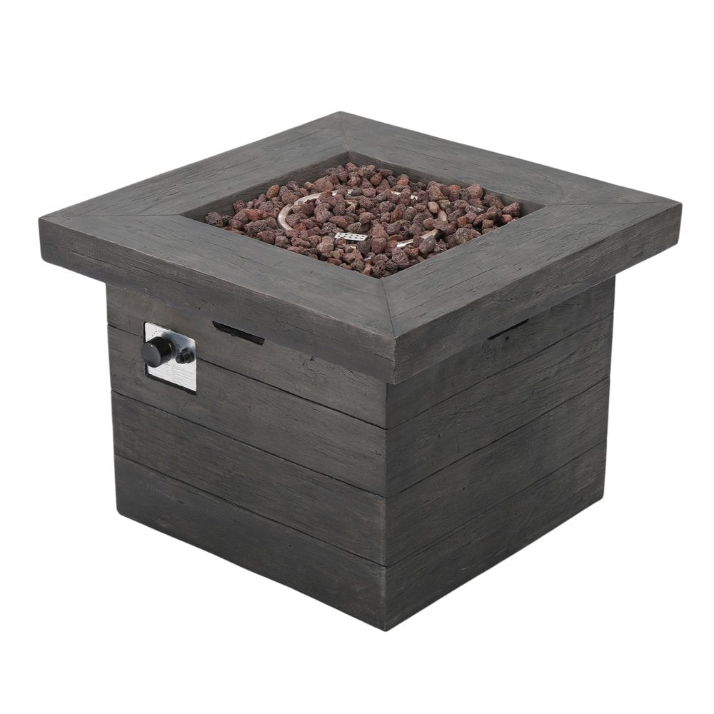 40000 BTU 32" Gray Steel Propane Rectangular Fire Pit With Cover
