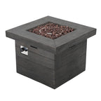 40000 BTU 32" Gray Steel Propane Rectangular Fire Pit With Cover