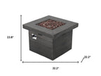 40000 BTU 32" Gray Steel Propane Rectangular Fire Pit With Cover