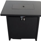 40000 BTU 43" Black Steel Propane Rectangular Fire Pit With Cover