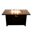 40000 BTU 43" Black Steel Propane Rectangular Fire Pit With Cover