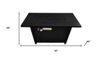 40000 BTU 42" Black Steel Propane Rectangular Fire Pit With Cover