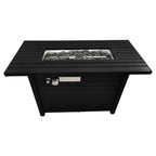 40000 BTU 42" Black Steel Propane Rectangular Fire Pit With Cover