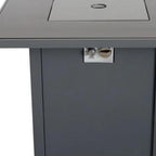 50000 BTU 30" Black Steel Propane Square Fire Pit With Cover