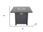 50000 BTU 30" Black Steel Propane Square Fire Pit With Cover