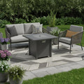50000 BTU 30" Black Steel Propane Square Fire Pit With Cover