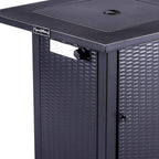 50000 BTU 28" Black Steel Propane Square Fire Pit With Cover