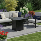 50000 BTU 28" Black Steel Propane Square Fire Pit With Cover