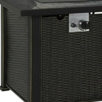 50000 BTU 30" Black Steel Propane Square Fire Pit With Cover
