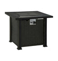 50000 BTU 30" Black Steel Propane Square Fire Pit With Cover