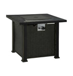 50000 BTU 30" Black Steel Propane Square Fire Pit With Cover