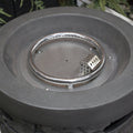 32000 BTU 26" Gray Magnesium Oxide Propane Round Fire Pit With Cover
