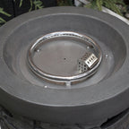 32000 BTU 26" Gray Magnesium Oxide Propane Round Fire Pit With Cover