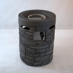 32000 BTU 26" Gray Magnesium Oxide Propane Round Fire Pit With Cover