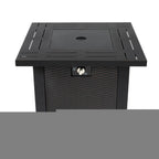 50000 BTU 28" Black Steel Propane Square Fire Pit Table With Cover