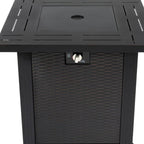 50000 BTU 28" Black Steel Propane Square Fire Pit Table With Cover
