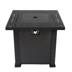 50000 BTU 28" Black Steel Propane Square Fire Pit Table With Cover