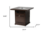 50000 BTU 27" Brown Steel Propane Square Fire Pit Table With Cover