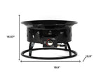 50000 BTU 19" Black Steel Propane Portable Tabletop Round Fire Pit