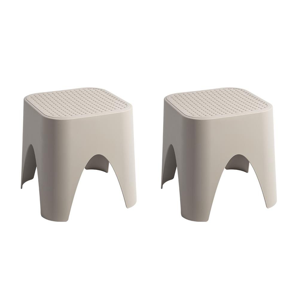 15" Plastic Outdoor Footstool Ottoman