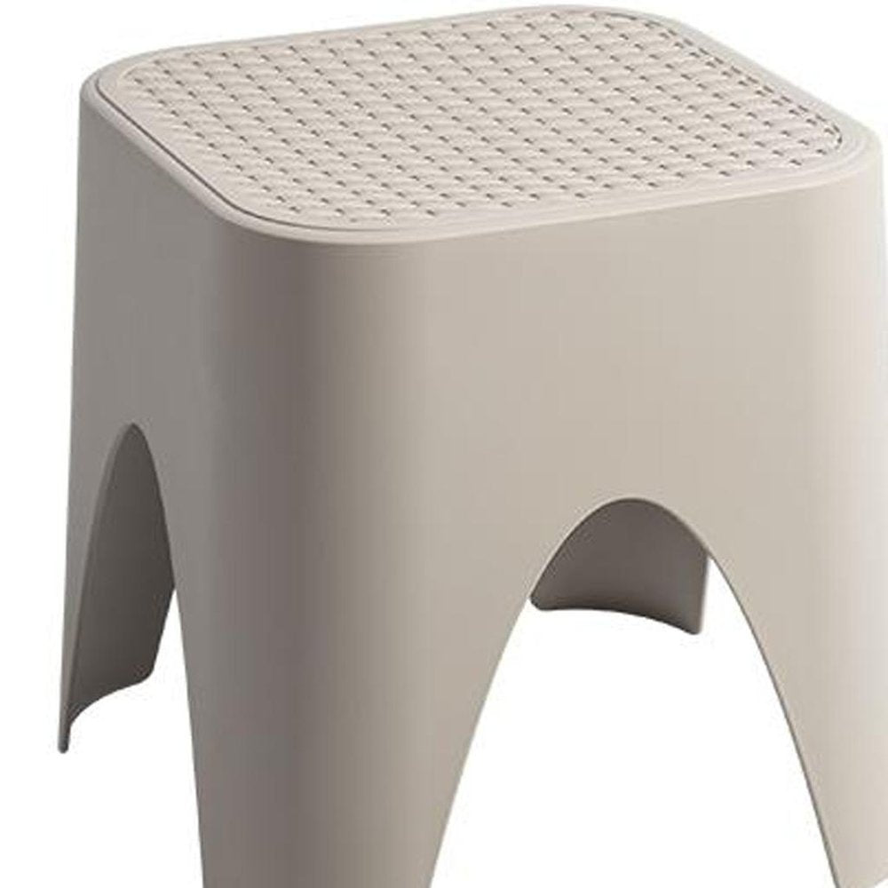 15" Plastic Outdoor Footstool Ottoman