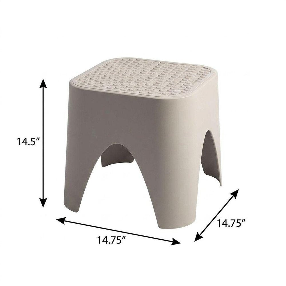 15" Plastic Outdoor Footstool Ottoman