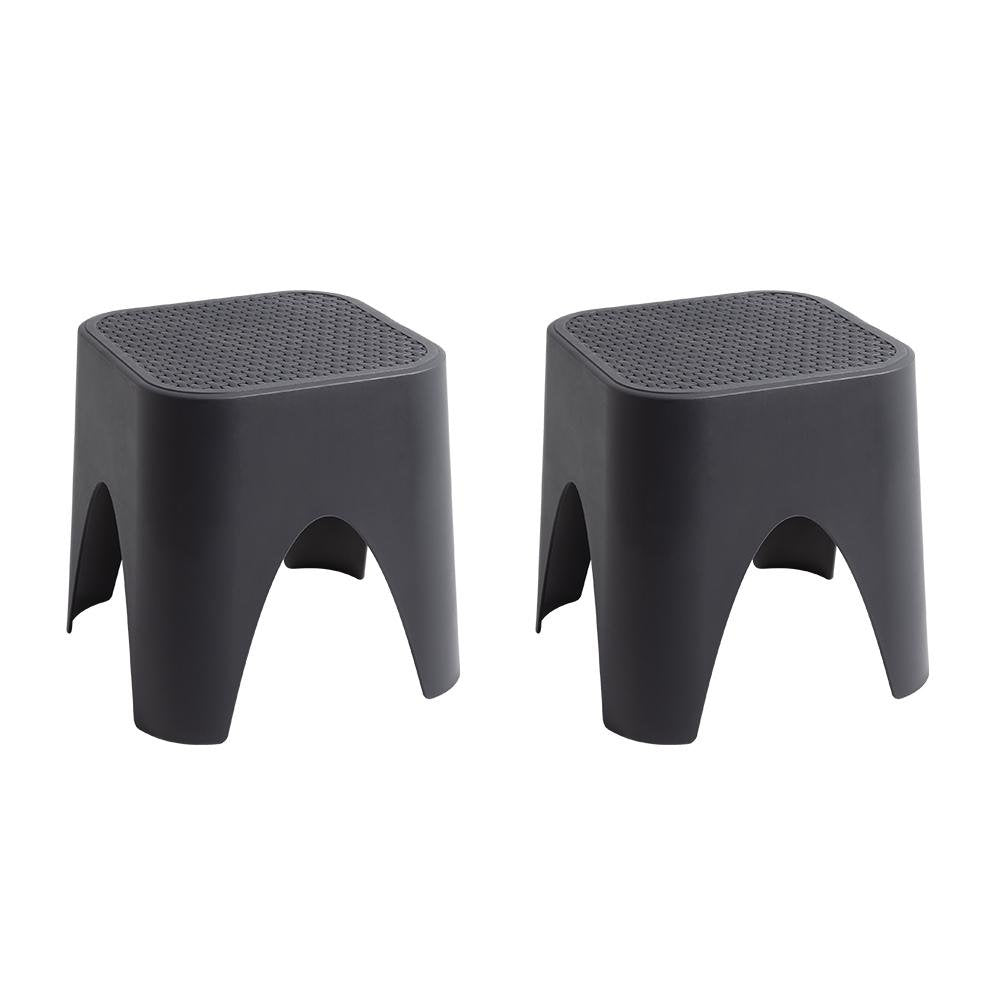 15" Plastic Outdoor Footstool Ottoman