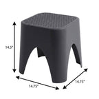 15" Plastic Outdoor Footstool Ottoman