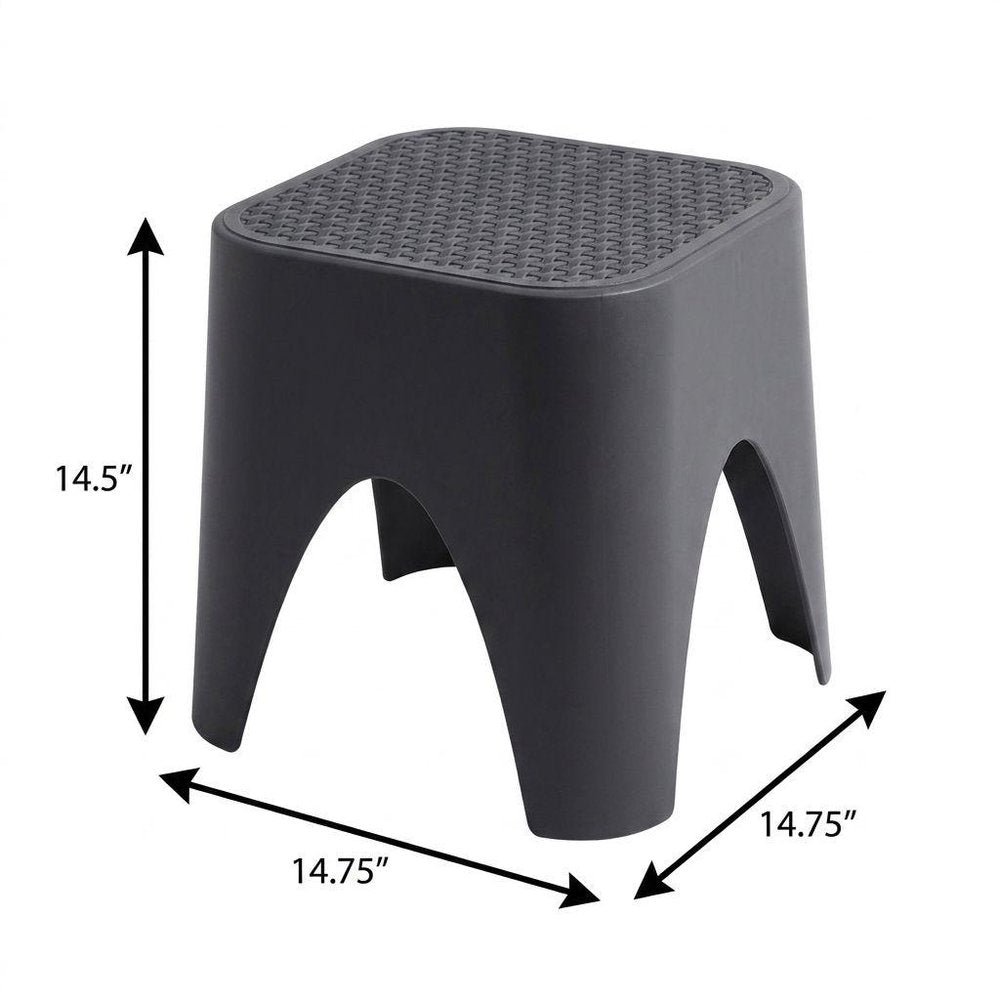 15" Plastic Outdoor Footstool Ottoman