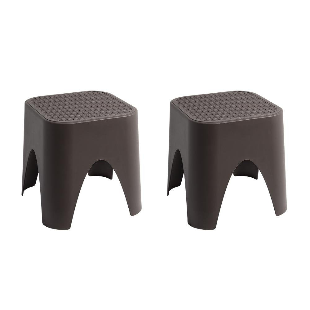 15" Plastic Outdoor Footstool Ottoman