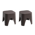 15" Plastic Outdoor Footstool Ottoman
