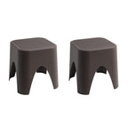 15" Plastic Outdoor Footstool Ottoman