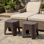 15" Plastic Outdoor Footstool Ottoman