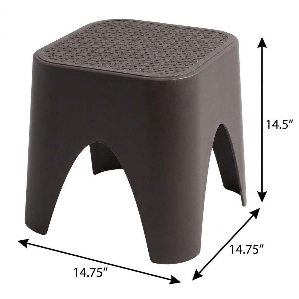 15" Plastic Outdoor Footstool Ottoman