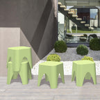 15" Plastic Outdoor Footstool Ottoman