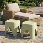 15" Plastic Outdoor Footstool Ottoman
