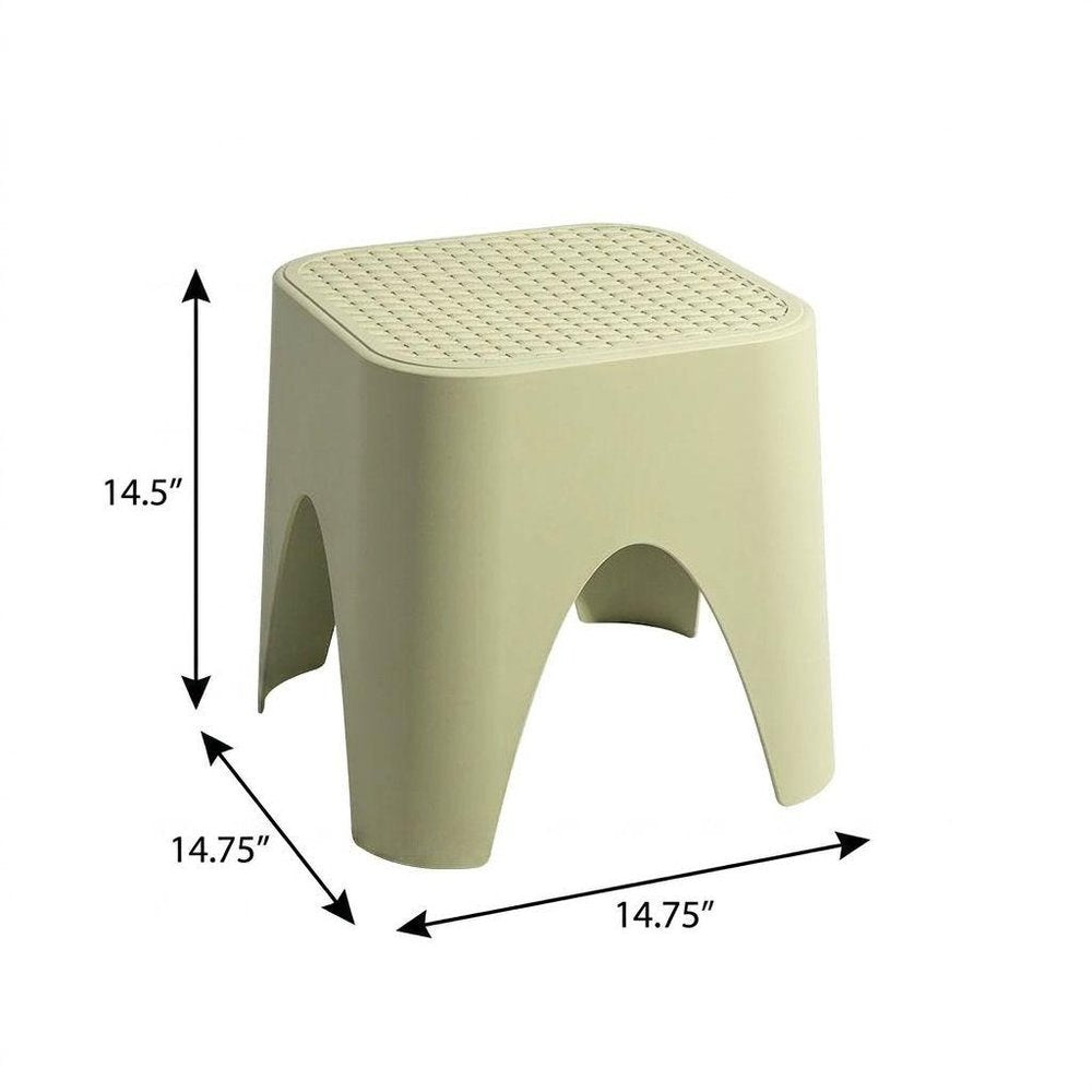 15" Plastic Outdoor Footstool Ottoman