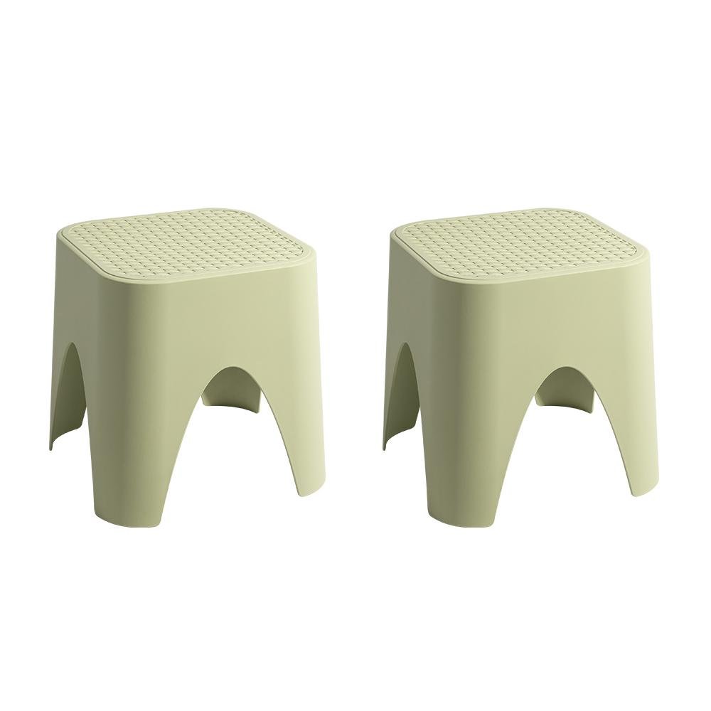 15" Plastic Outdoor Footstool Ottoman