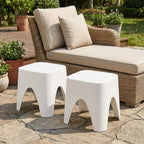 15" Plastic Outdoor Footstool Ottoman
