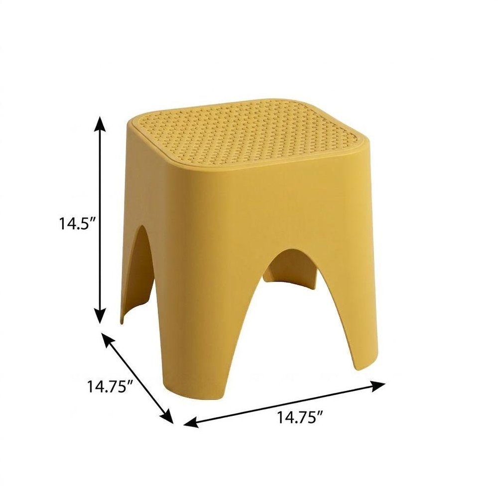 15" Plastic Outdoor Footstool Ottoman