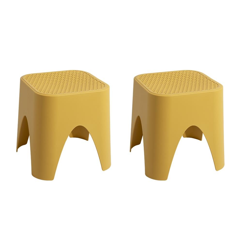 15" Plastic Outdoor Footstool Ottoman