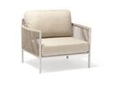 Four Piece Light Gray and Taupe Metal Upholstered Cushions Sofa Seating Group With Table
