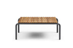 Four Piece Dark Gray and Blue Metal Upholstered Cushions Sofa Seating Group With Table