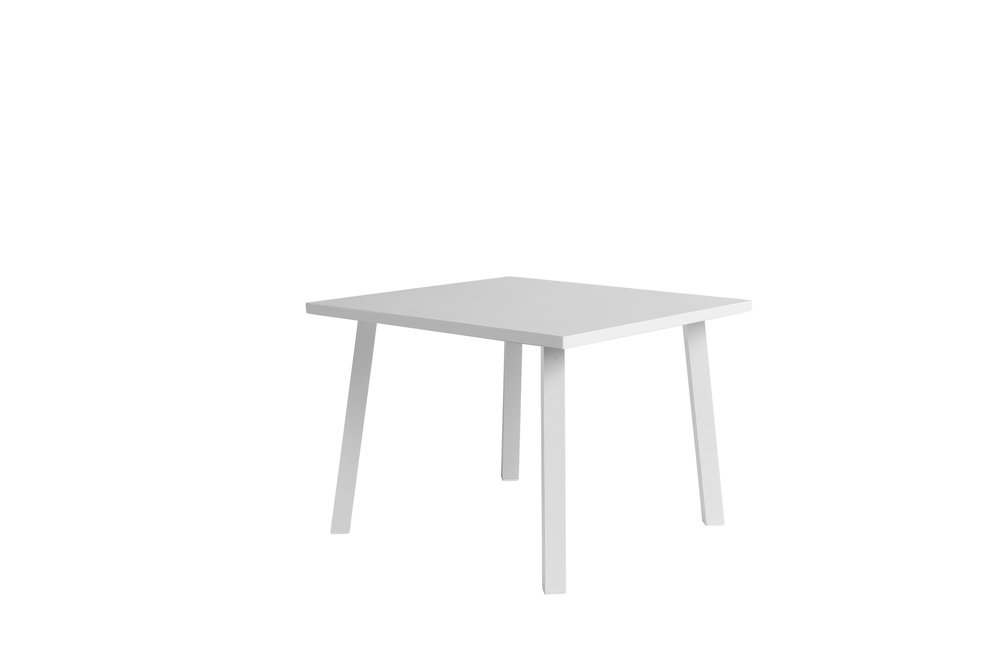 39" White Aluminum Square Outdoor Dining Table
